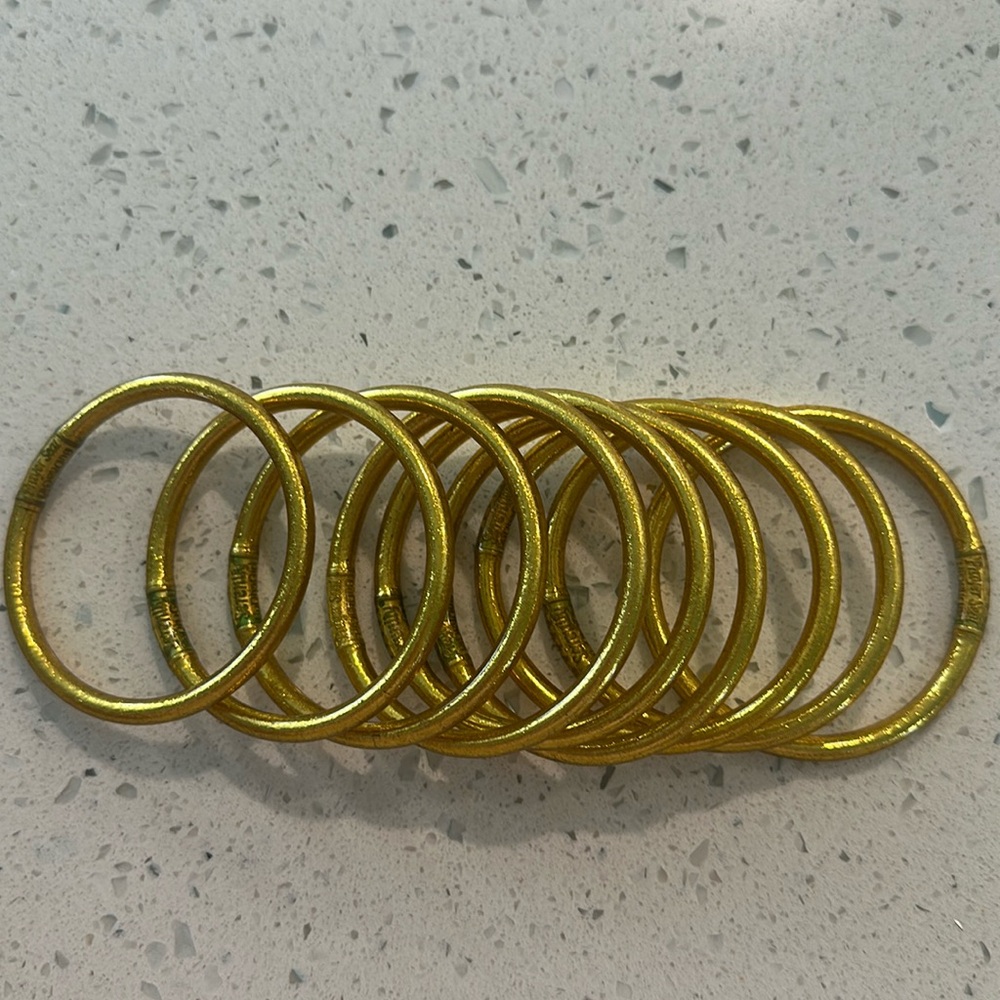 Budha Girl Gold All Weather Bangles (Set of 9)